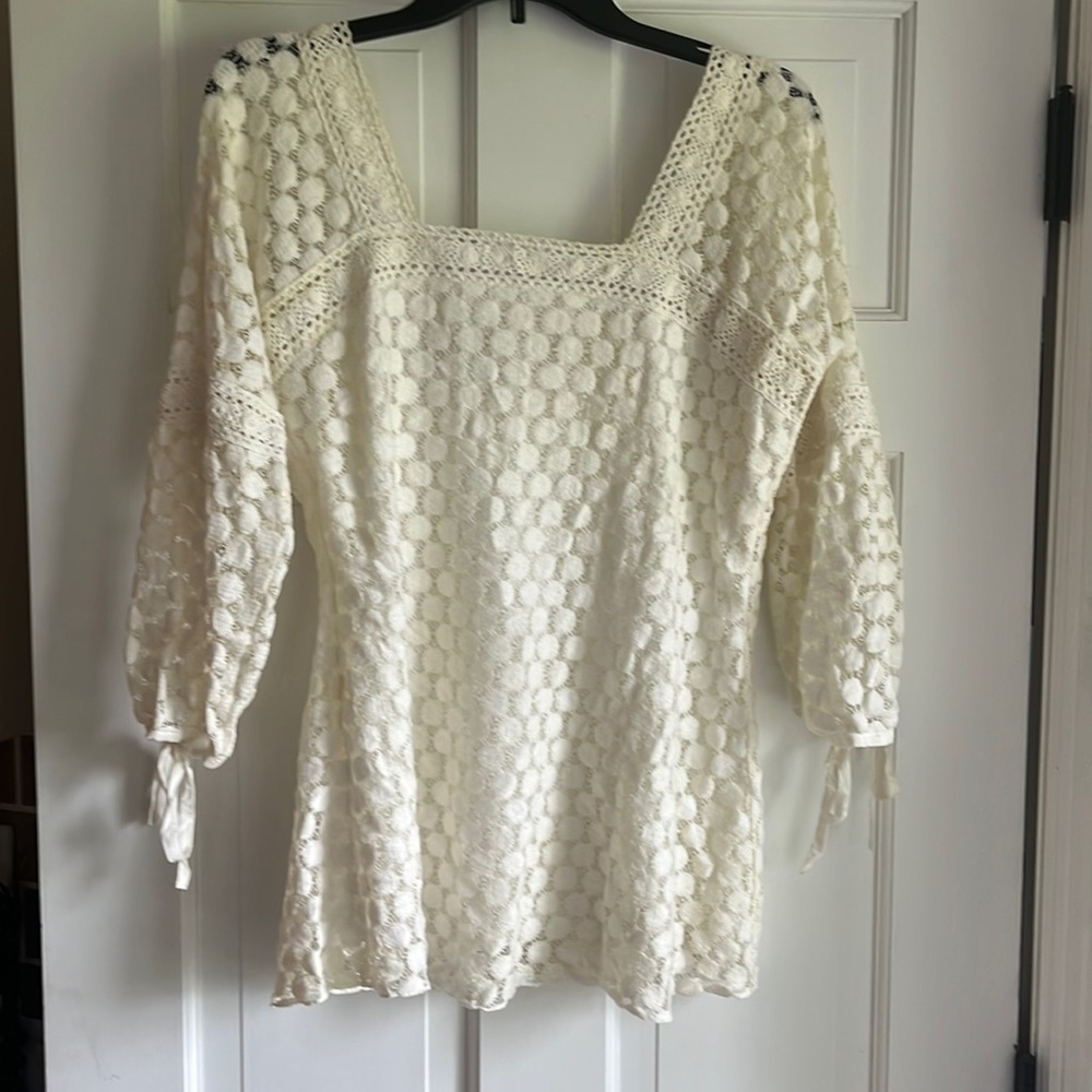 Lace sheer spring summer fall top